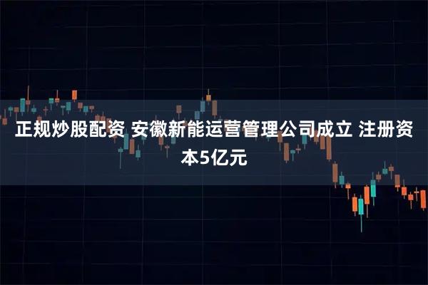 正规炒股配资 安徽新能运营管理公司成立 注册资本5亿元